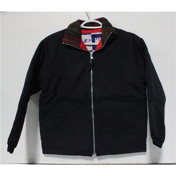 NEW BLACK INSULATED JACKET RED/GREEN COLLAR SMALL