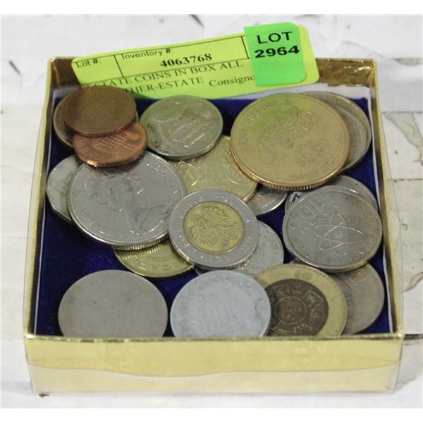 ESTATE COINS IN BOX ALL TOGETHER-ESTATE