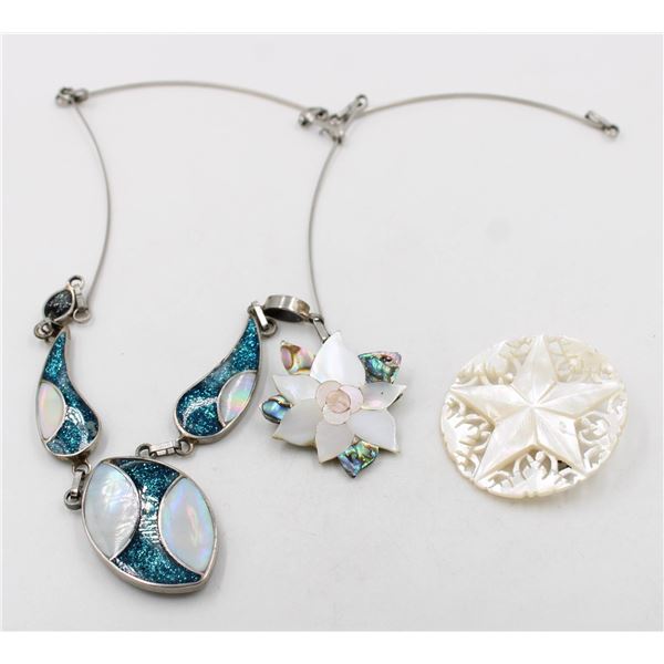 VINTAGE MOTHER OF PEARL, ABALONE, & BLACK