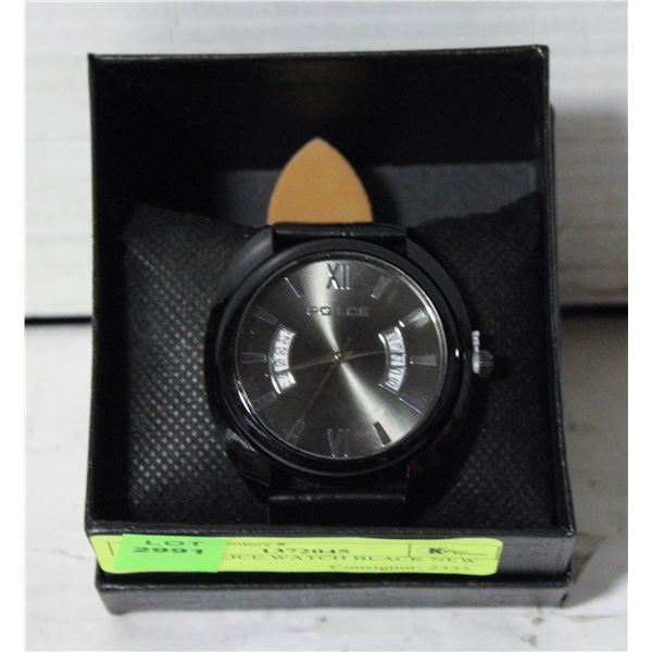 MENS POLICE WATCH BLACK NEW