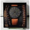 Image 1 : MENS GENEVA WATCH WITH BRACELETS BROWN NEW