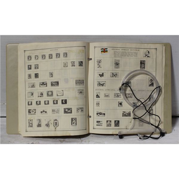 VINTAGE HITLER STAMPS, STAMP BOOK & MAGNIFYING