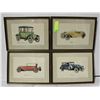 Image 1 : 4 FRAMED CAR PICTURES - 13"X10" - ESTATE