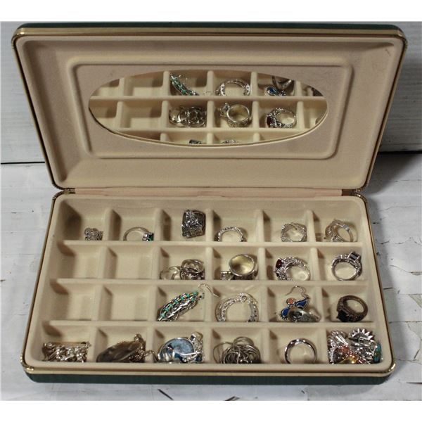 JEWELLERY BOX W/ 925 STAMPED & COSTUME JEWELLERY