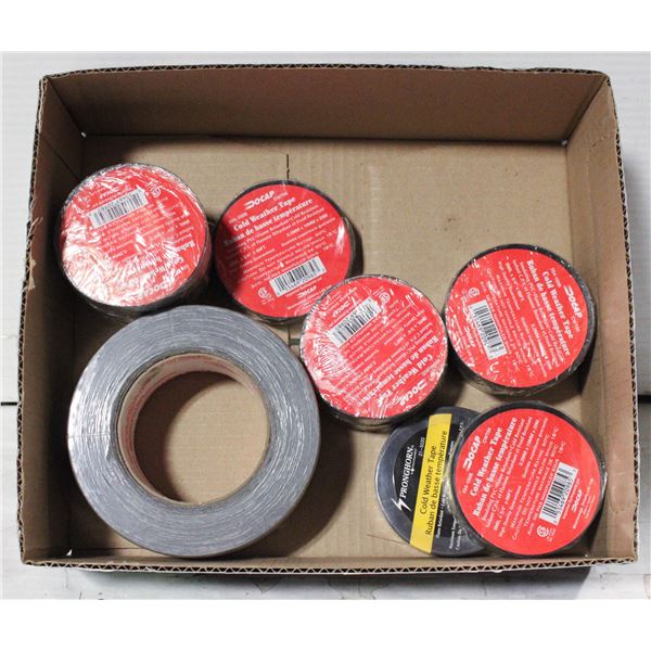 NEW DUCT TAPE AND 10 ELECTRICAL TAPES.
