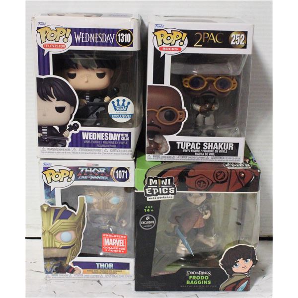 BOX/ W 4 POP VINYL FIGURES: FRODO BAGGINS ETC.