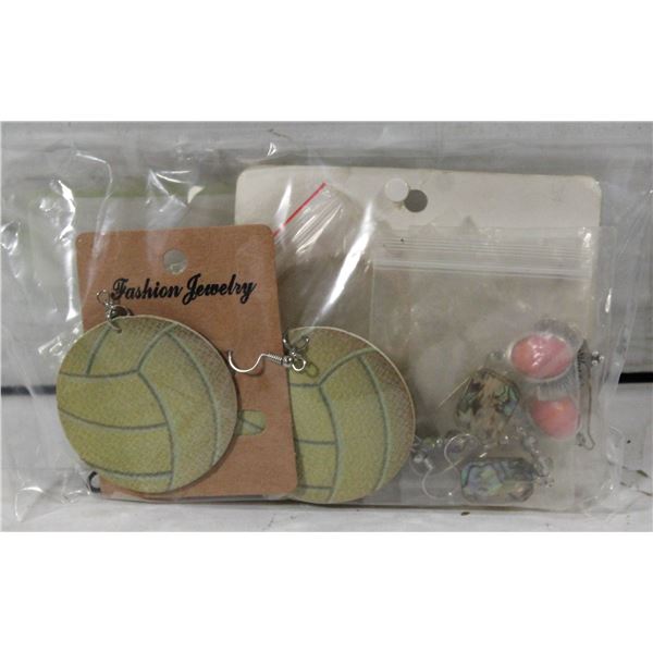 BAG W/ 10 SETS OF NEW COSTUME JEWELLERY.