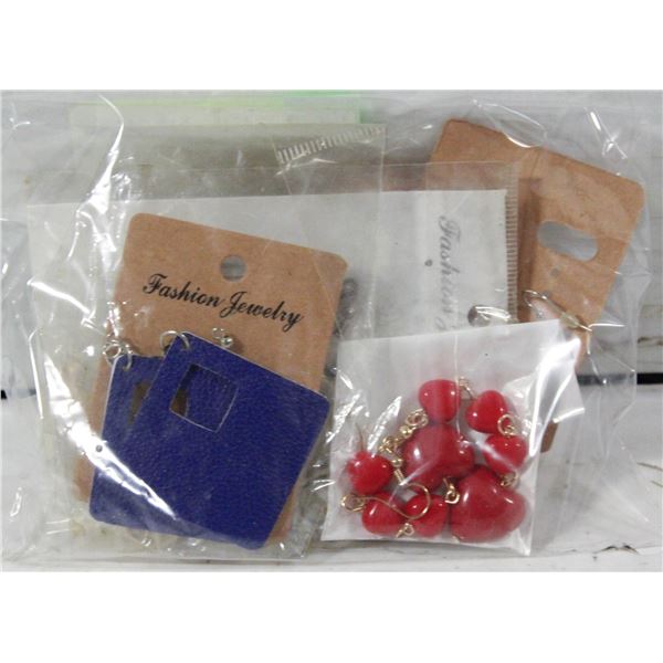 BAG W/ 10 SETS OF NEW COSTUME JEWELLERY.