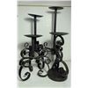 Image 1 : 8)  LOT OF 4 WRAUGHT IRON CANDLE HOLDERS, IN