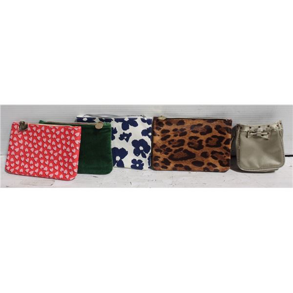 LOT OF 5 MAKE UP BAGS ASSORTED