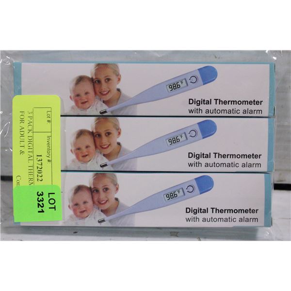 3 PACK DIGITAL THERMOMETER FOR ADULT &