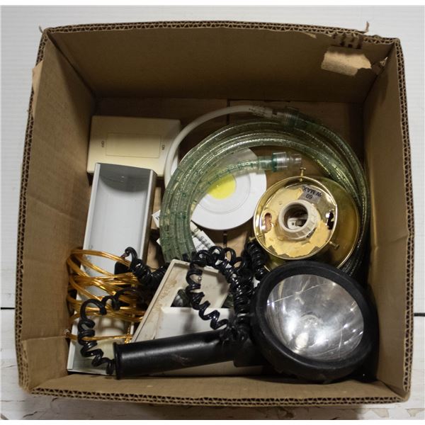 BOXES OF MSC LIGHTS & ITEMS