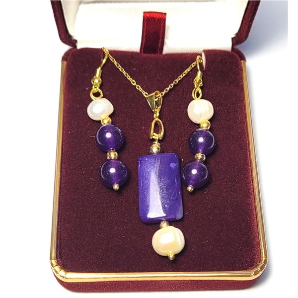 16) SET OF NATURAL FRESH WATER PEARS & AMETHYST &