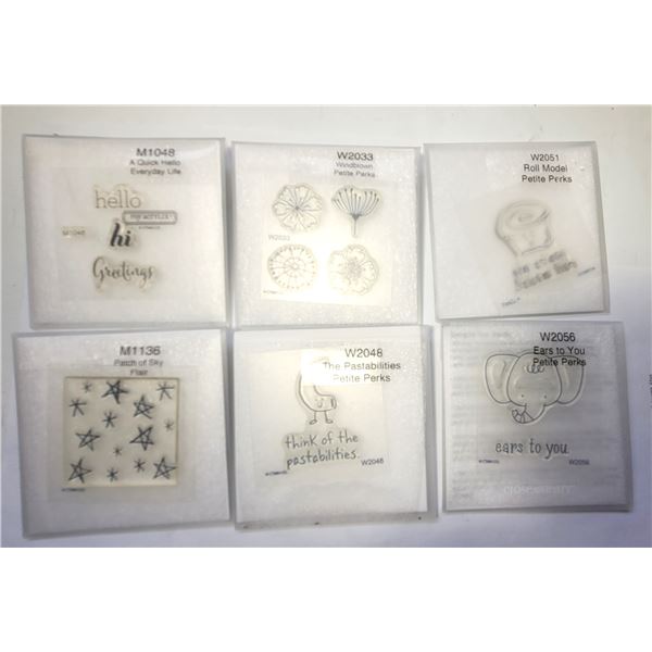 1) LOT OF 6 "MY ACRYLIC SCRAP BOOKING STAMPS.