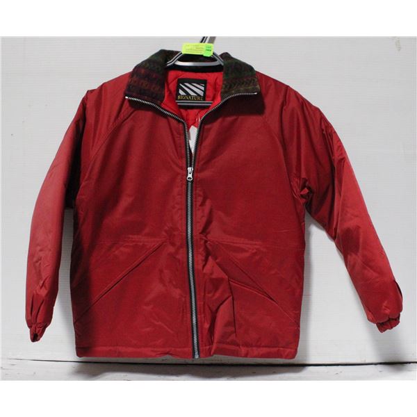 NEW RED INSULATED JACKET RED/GREEN COLLAR