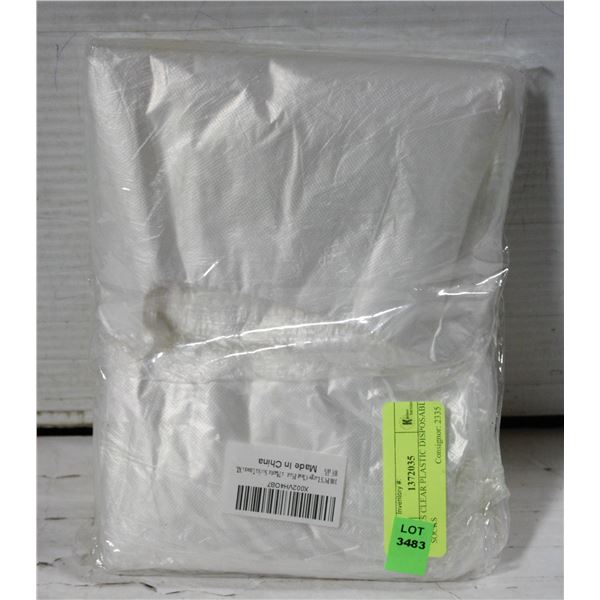 300 PCS CLEAR PLASTIC DISPOSABLE SOCKS