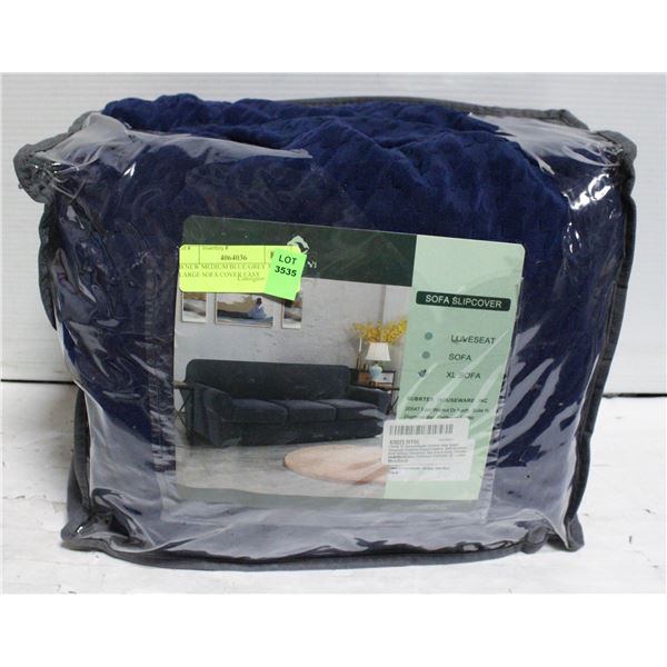 B/NEW MEDIUM BLUE/GREY X - LARGE SOFA COVER EASY