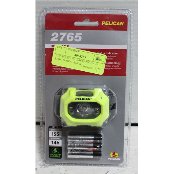 2765 PELICAN HEADLAMP HIGH, LOW, DOWNCAST &