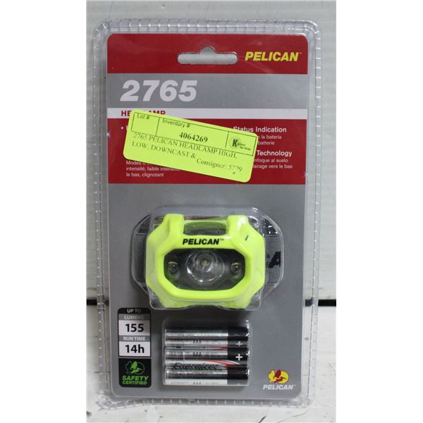 2765 PELICAN HEADLAMP HIGH, LOW, DOWNCAST &