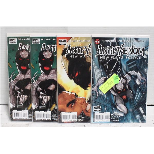 MARVEL ANIT-VENOM 1-3 COMIC BOOK LOT OF 4
