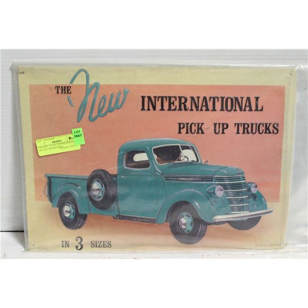 VINTAGE 12”X16” INTERNATIONAL TRUCKS ADVERTISING