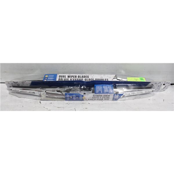 B/NEW 20 INCH CHROME DUAL BLADE WINDSHIELD