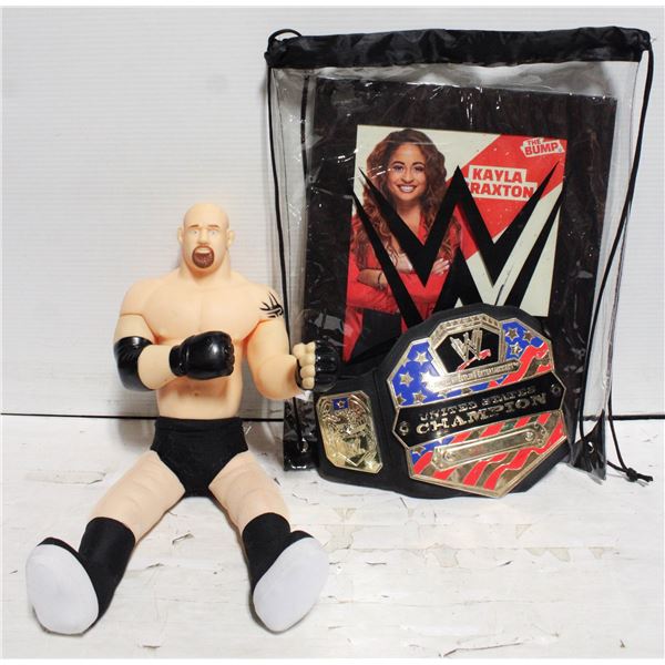 ESTATE WORLD WRESTLING BELT & LARGE GOLDBERG