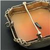Image 4 : Antique Art Deco 14K White Gold Shell Cameo w/ Filigree Frame Brooch Pendant
