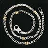 Image 2 : 14k Gold 11.5" 2.3mm Franco Link Chain Anklet Bracelet w/ Round Yellow Stations