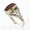 Image 6 : Antique 14k White Gold Bezel Custom Carnelian Solitaire Filigree Open Work Ring