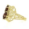 Image 4 : Vintage Handmade 18k Gold 3.2 ctw Round Garnet Open Wire Work Bypass Cocktail Ri