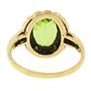Image 3 : Antique 18K Gold 2.75 ctw Oval Bezel Peridot w/ Detailed Frame Solitaire Ring