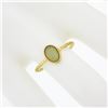 Image 3 : Vintage Handmade 18k Gold Oval Cabochon Cut Opal Solitaire Petite Cocktail Ring