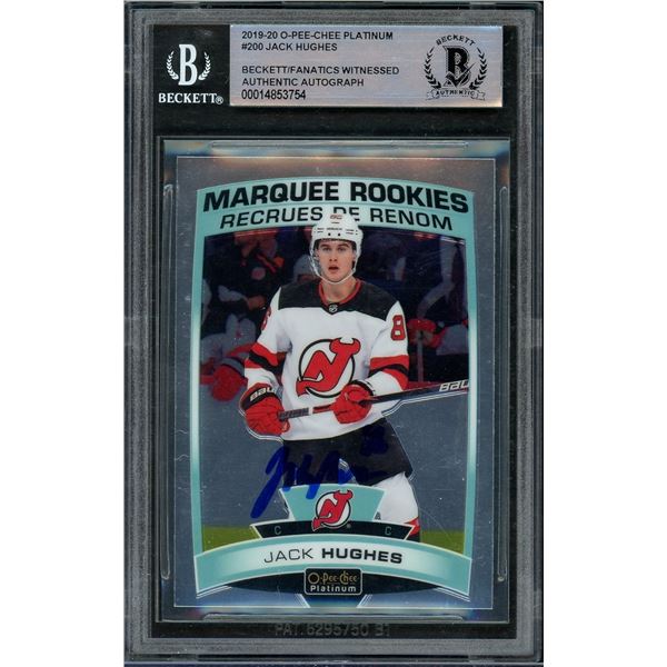 2019-20 OPC Platinum Jack Hughes rookie autograph - BGS Authentic