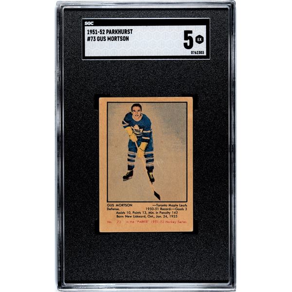 1951-52 Parkhurst #73 Gus Mortson RC (SGC 5)