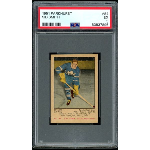 1951-52 Parkhurst #84 Sid Smith RC (PSA 5)