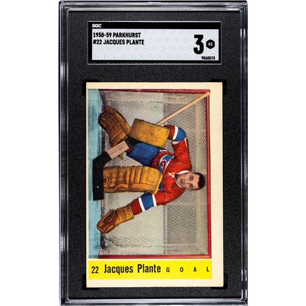 1958-59 Parkhurst #22 Jacques Plante (SGC 3)