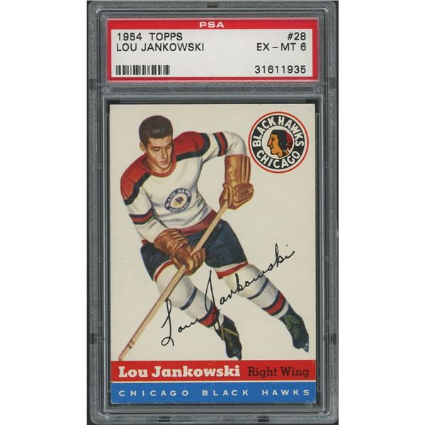 1954-55 Topps #28 Lou Jankowski RC (PSA 6)