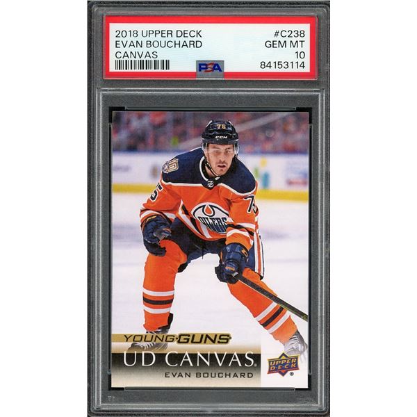 2018 Upper Deck Young Guns Canvas Evan Bouchard - PSA 10