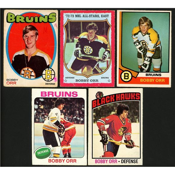 Lot of 5 x Bobby Orr hockey cards
