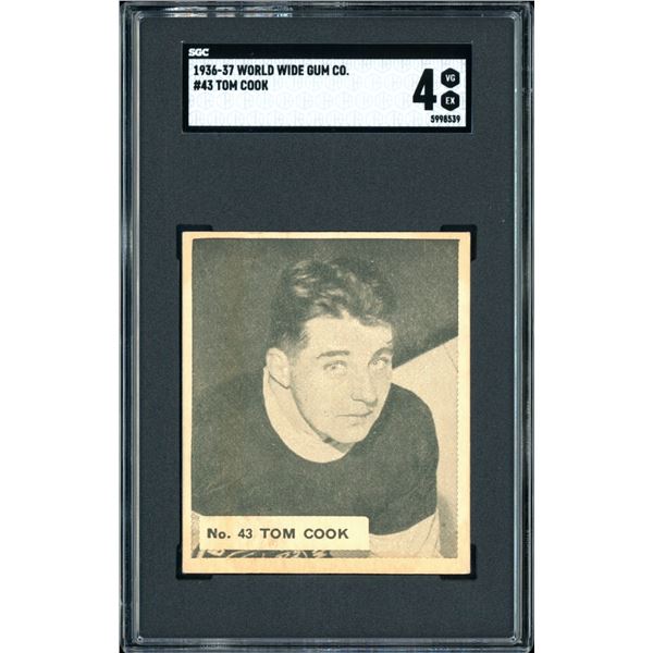 1937 World Wide Gum #43 Tom Cook RC (SGC 4) Low Pop!