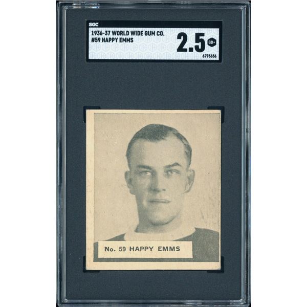 1937 World Wide Gum #59 Hap Emms (SGC 2.5)