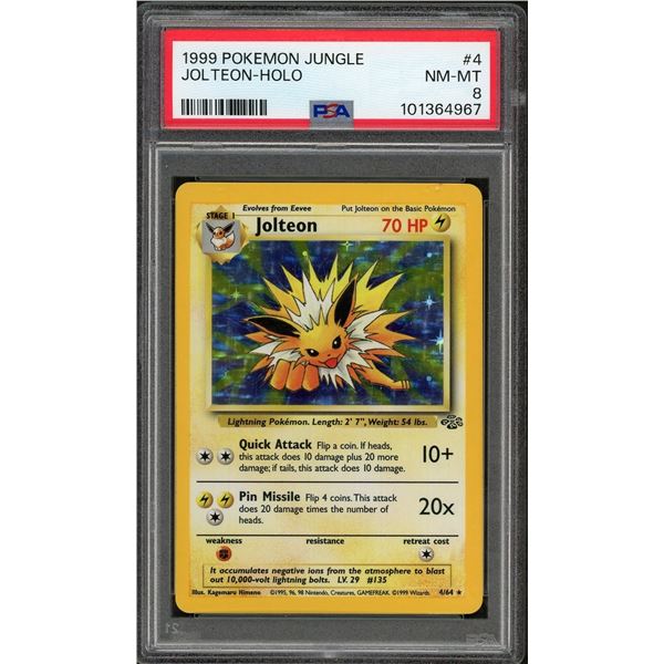 1999 Pokemon Jolteon Holo - PSA 8