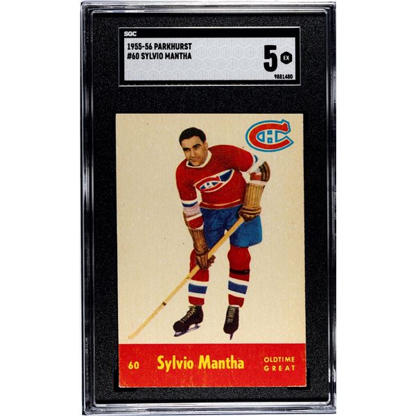 1955-56 Parkhurst #60 Sylvio Mantha OTG (SGC 5)