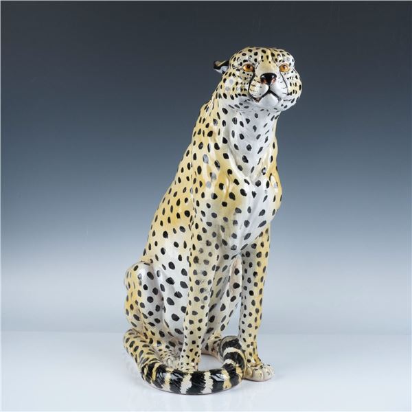 Italian Porcelain Cheetah Statue