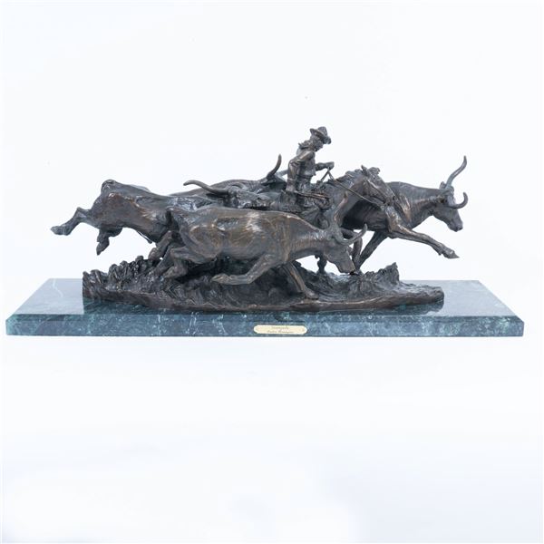 After Frederic Remington, Bronze Sculpture The Stampede