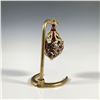 Image 2 : Quest Gold-Tone Enamel Leaf Filigree Dreidel with Stand