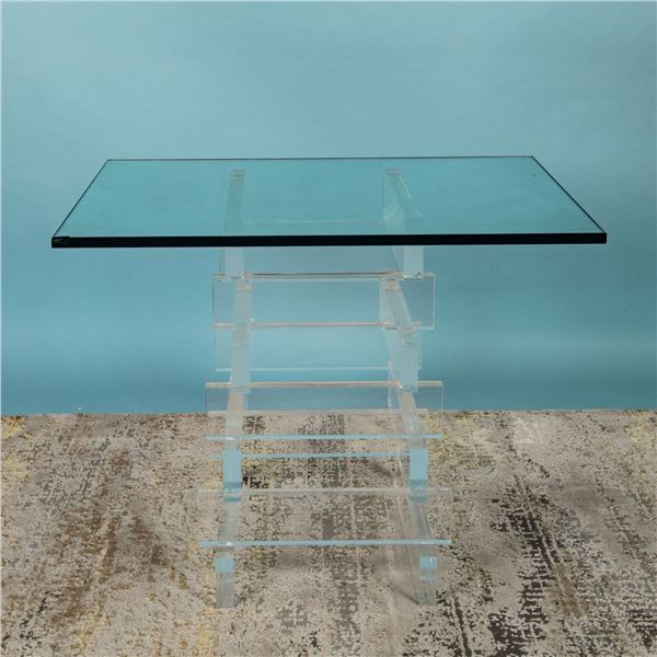 Mid-Century Modern Hollywood Regency Stacked Lucite Table