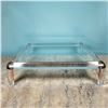 Image 1 : Mid-Century Modern Lucite & Glass Coffee Table, Inspired by Karl Springer