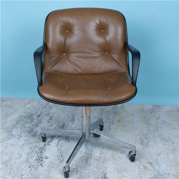 MCM Charles Pollock Steelcase Vinyl Rolling Desk Chair